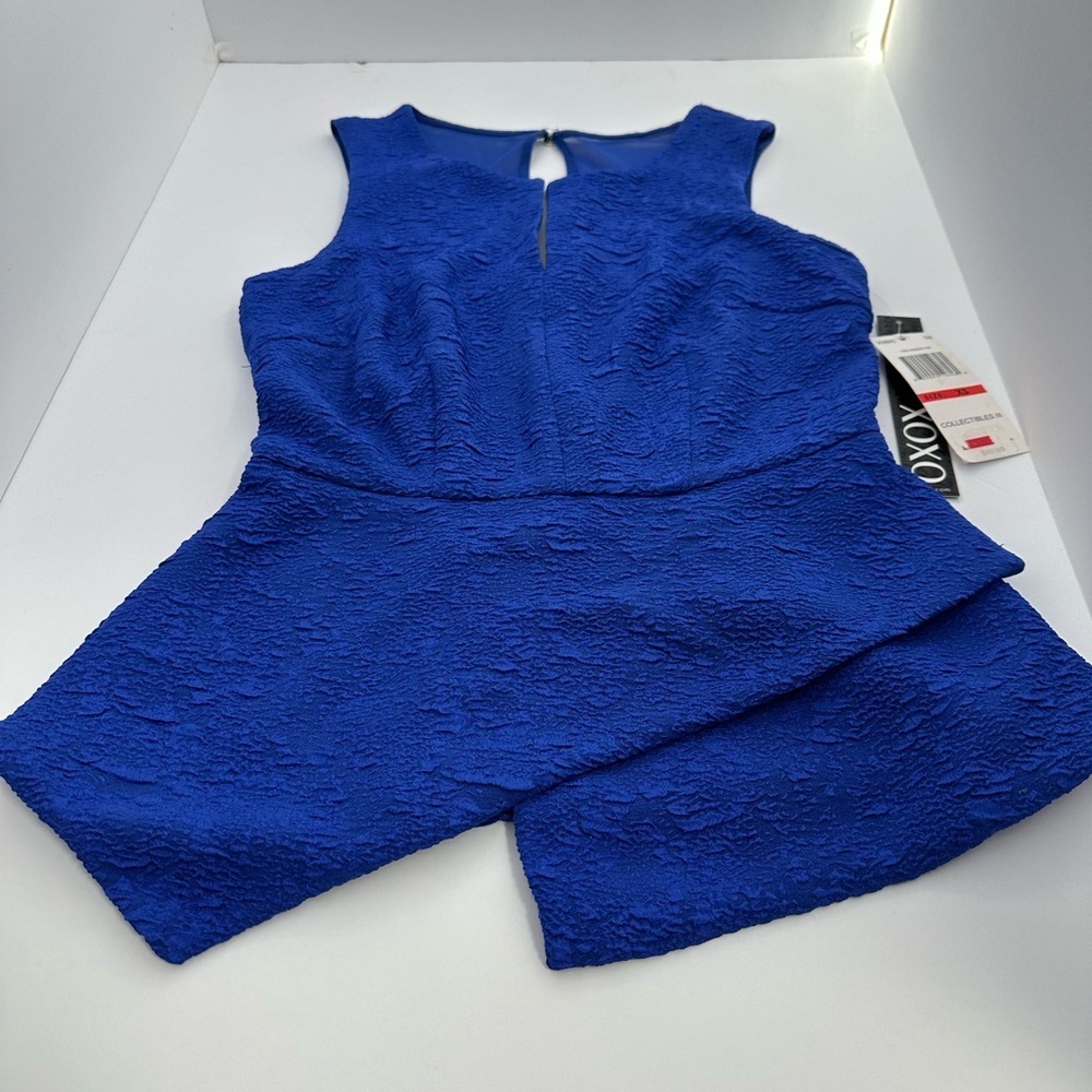 XOXO Women's Royal Blue Textured Blouse